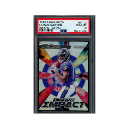 Lamar Jackson 2018 Panini Prizm Football Instant Impact Rookie PSA 10