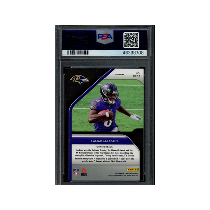 Lamar Jackson 2018 Panini Prizm Football Rookie Introductions Prizm PSA 10