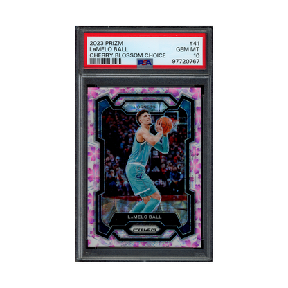 LaMelo Ball 2023 Panini Prizm Basketball Cherry Blossom Choice Prizm /20 PSA 10
