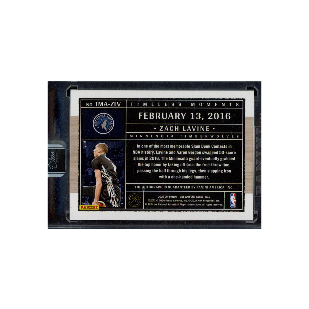 Zach LaVine 2023-24 Panini One and One Basketball Timeless Moments Auto Red /25