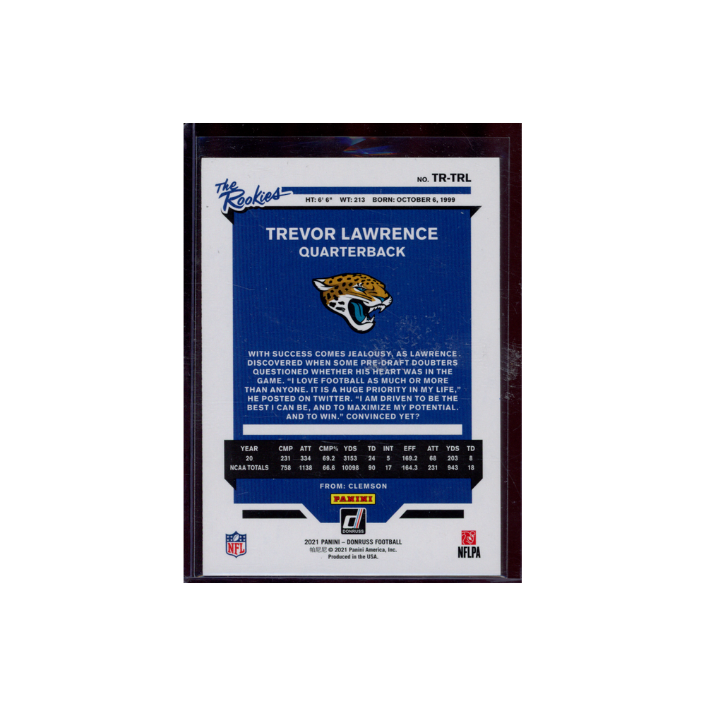 Trevor Lawrence 2021 Panini Donruss Football The Rookies