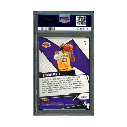 LeBron James 2023 Panini Revolution Basketball Shock Wave Galactic PSA 9