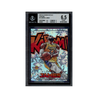 LeBron James 2023-24 Panini Crown Royale Basketball Kaboom BGS 6.5