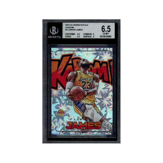 LeBron James 2023-24 Panini Crown Royale Basketball Kaboom BGS 6.5