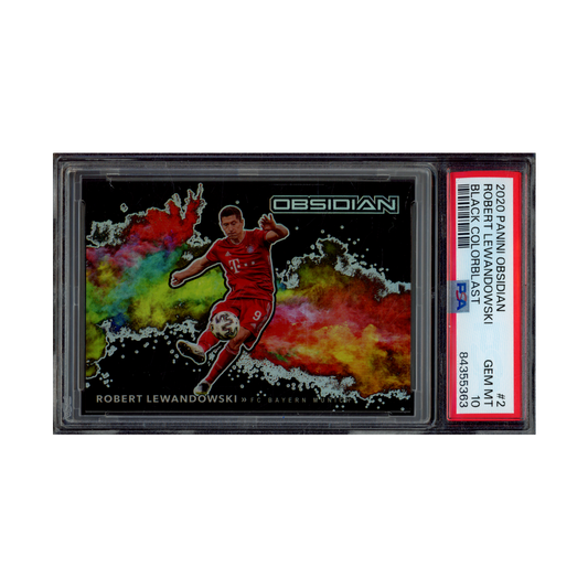 Robert Lewandowski 2020 Panini Obsidian Black Colorblast PSA 10