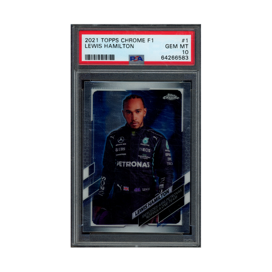 Lewis Hamilton 2021 Topps Chrome F1 PSA 10