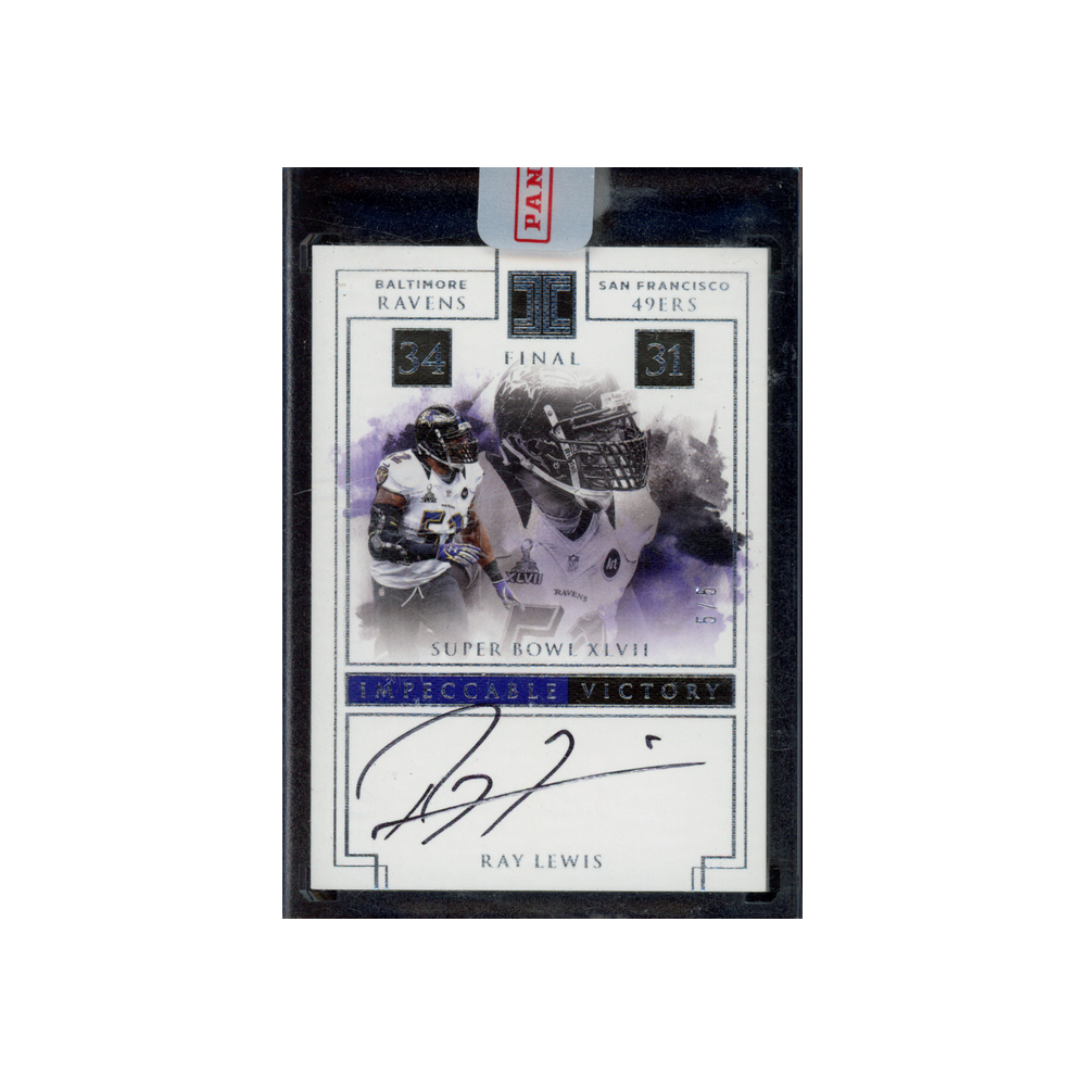 Ray Lewis 2017 Panini Impeccable Football Impeccable Victory Auto /5