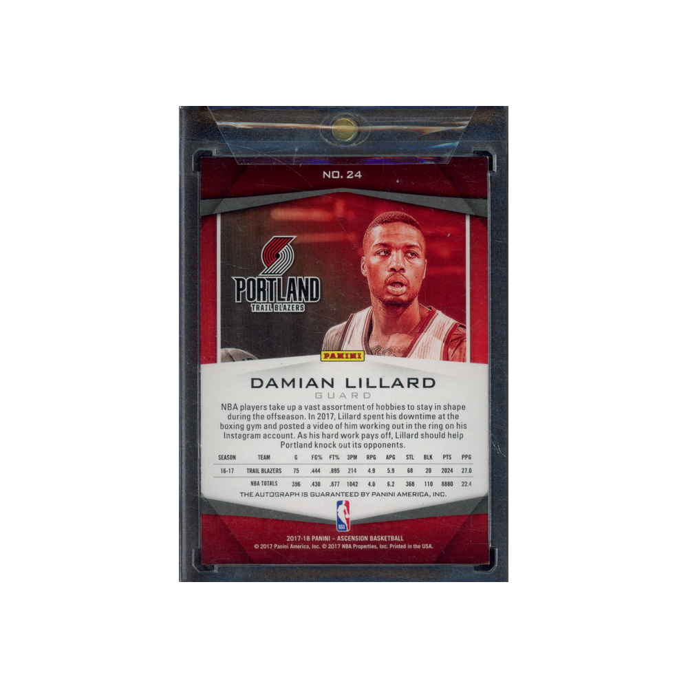 Damian Lillard 2017-18 Panini Ascension Basketball Auto /25