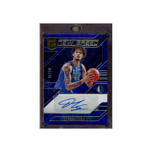 Dereck Lively 2023-24 Panini Donruss Elite Basketball New Breed Rookie Auto Blue /25