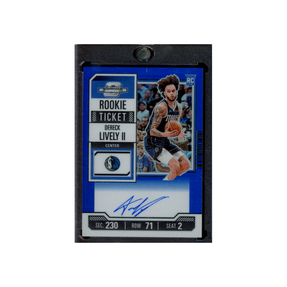 Dereck Lively 2023-24 Panini Contenders Optic Basketball Rookie Ticket Auto Blue /49