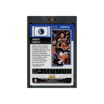 Dereck Lively 2023-24 Panini Contenders Optic Basketball Rookie Ticket Auto Blue /49