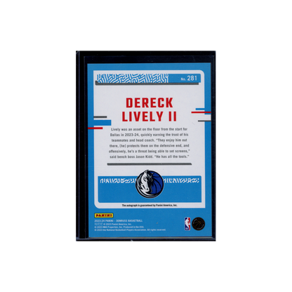 Dereck Lively II 2023-24 Panini Donruss Basketball Rated Rookie Holo Laser Auto /99