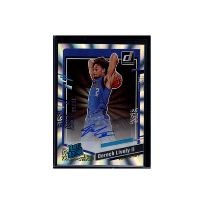 Dereck Lively II 2023-24 Panini Donruss Basketball Rated Rookie Holo Laser Auto /99