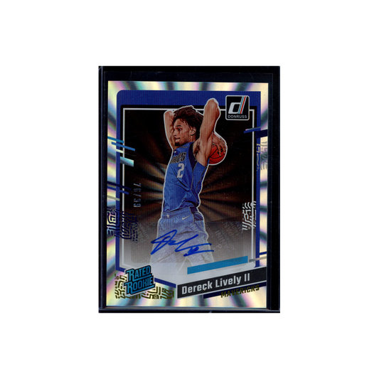 Dereck Lively II 2023-24 Panini Donruss Basketball Rated Rookie Holo Laser Auto /99