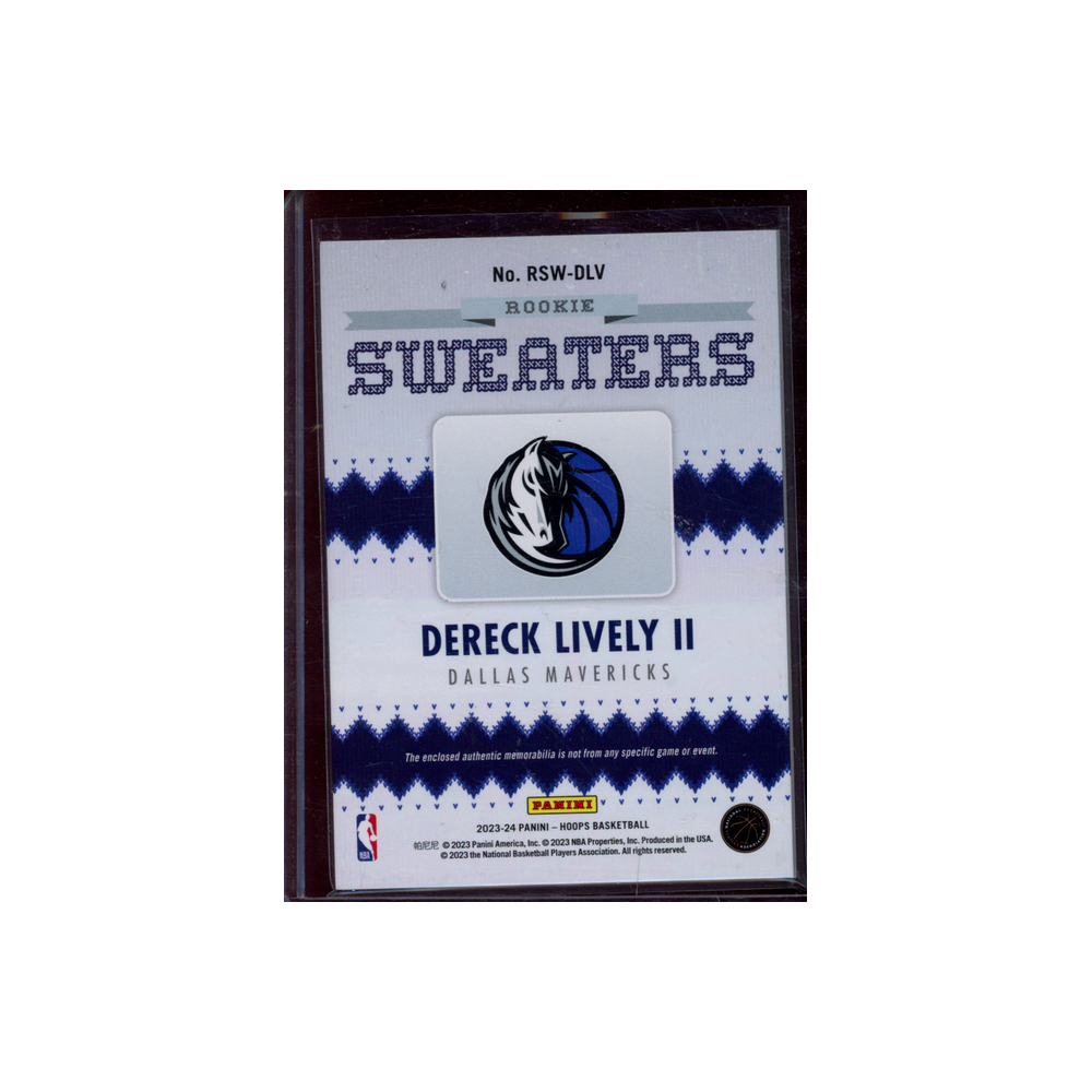 Dereck Lively II 2023-24 Panini Spectra Hoops Basketball Rookie Sweaters