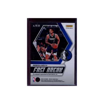 Dereck Lively II 2023-24 Panini Mosaic Basketball Rookie Fast Break Auto