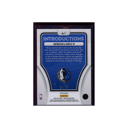 Dereck Lively II 2023-24 Panini Mosaic Introductions /75