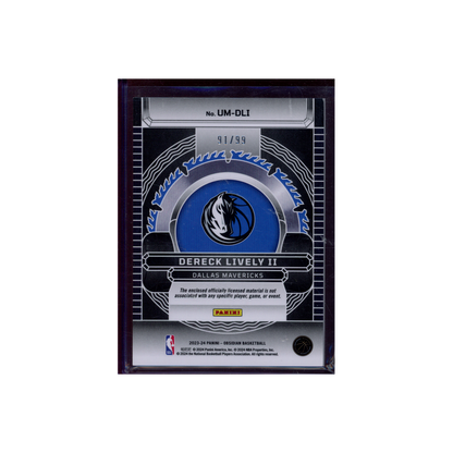 Dereck Lively II 2023-24 Panini Obsidian Basketball Rookie Jersey /99