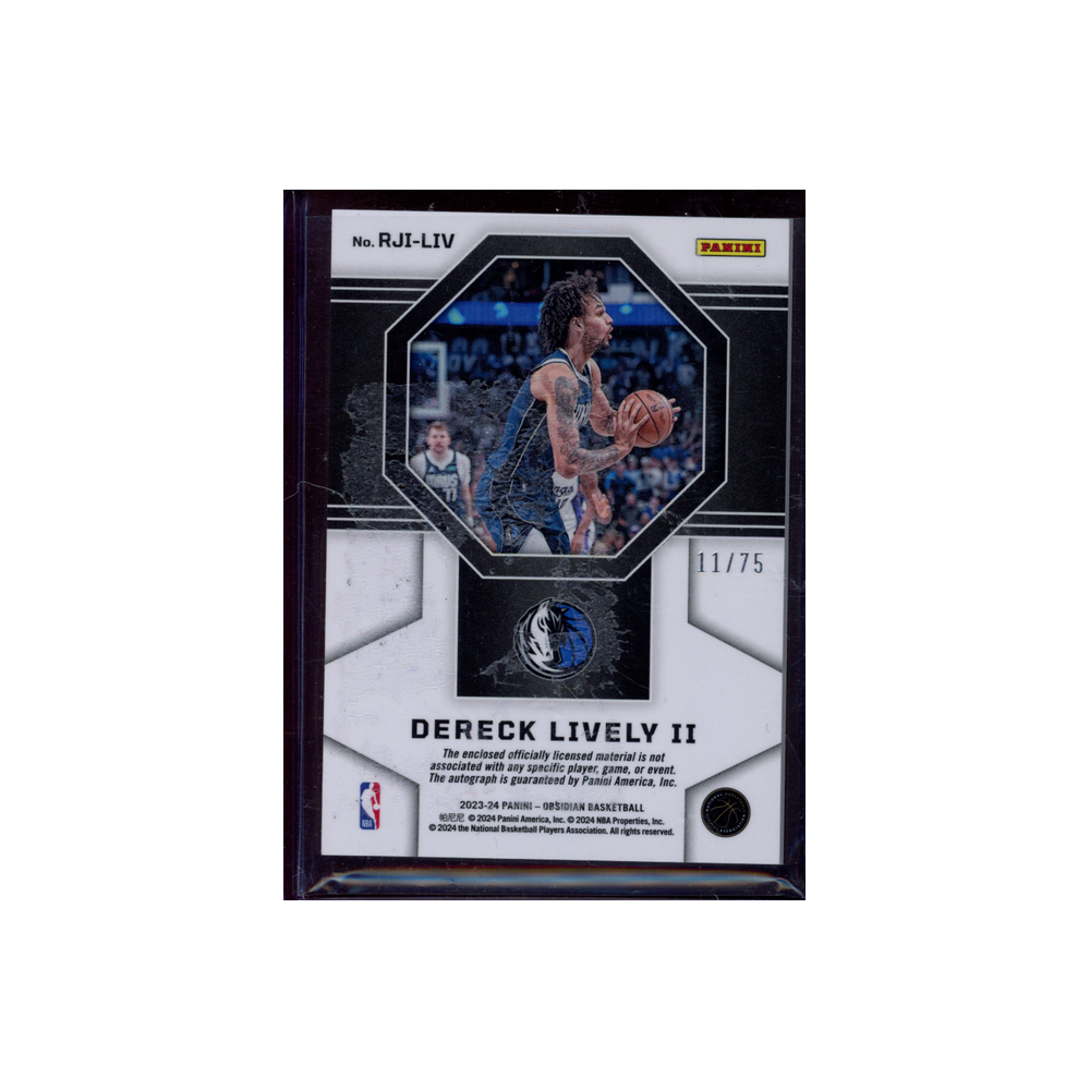 Dereck Lively II 2023-24 Panini Obsidian Basketball Rookie Jersey Auto /75