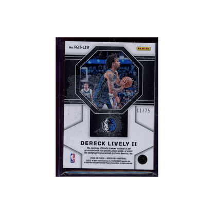 Dereck Lively II 2023-24 Panini Obsidian Basketball Rookie Jersey Auto /75