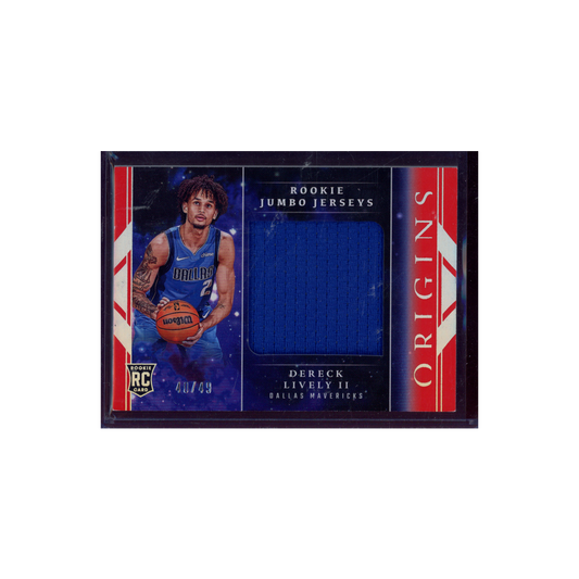 Dereck Lively II 2023-24 Panini Origins Basketball Rookie Jumbo Jersey /49