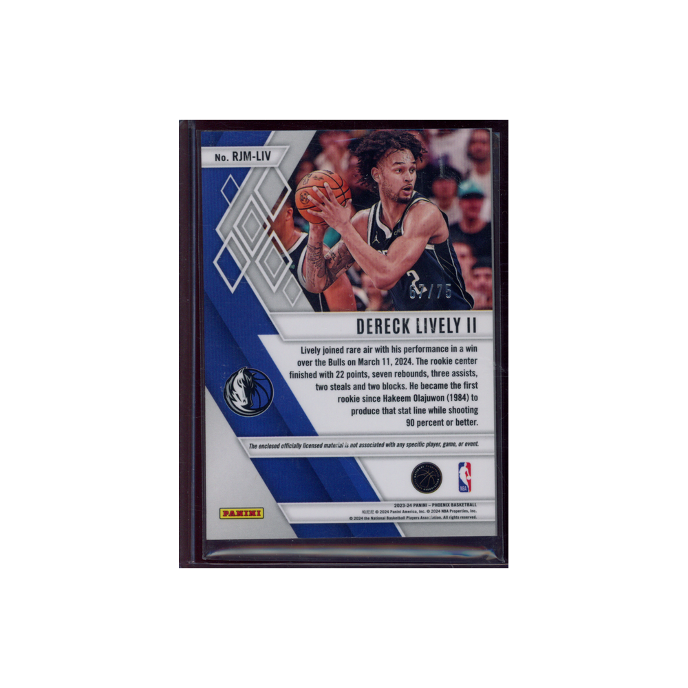 Dereck Lively II 2023-24 Panini Phoenix Basketball Rookie Jersey /75