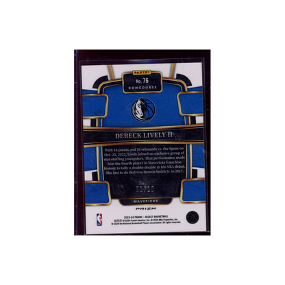 Dereck Lively II 2023-24 Panini Select Basketball Concourse Rookie Gold Flash /10