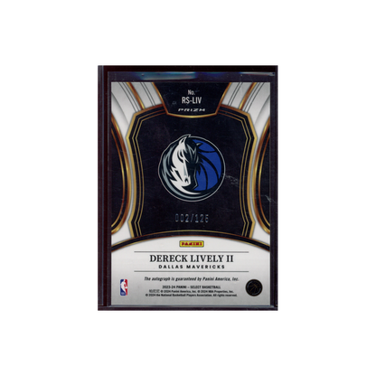 Dereck Lively II 2023-24 Panini Select Basketball Rookie Auto /125