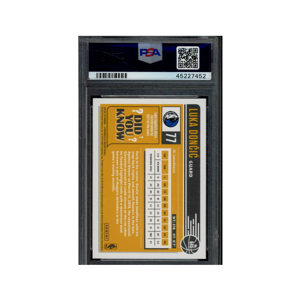 Luka Doncic 2018 Panini Chronicles Basketball Classics Rookie PSA 10