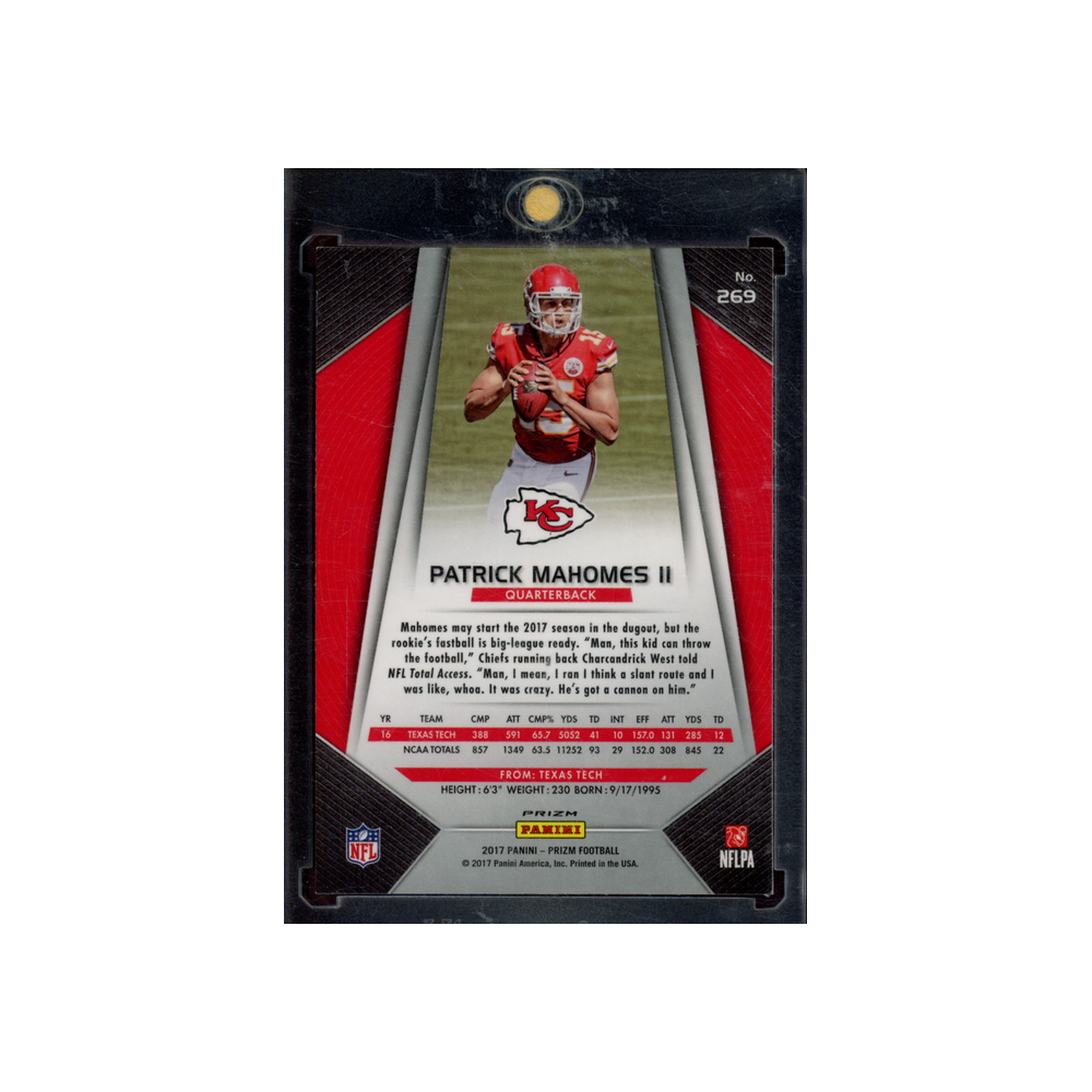 Patrick Mahomes 2017 Panini Prizm Football Silver Prizm Rookie