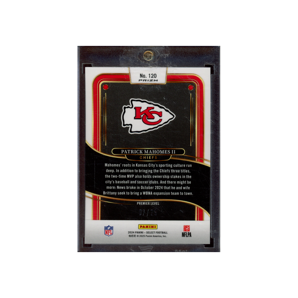 Patrick Mahomes 2024 Panini Select Football Blue Disco /25