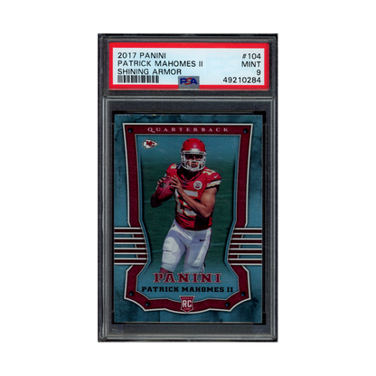 Patrick Mahomes 2017 Panini Football Shining Armor Rookie PSA 9