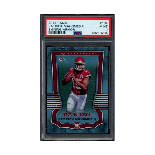Patrick Mahomes 2017 Panini Football Shining Armor Rookie PSA 9