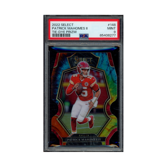 Patrick Mahomes 2022 Panini Select Football Tie-Dye Die-Cut /25 PSA 9