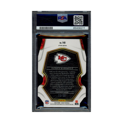 Patrick Mahomes 2022 Panini Select Football Tie-Dye Die-Cut /25 PSA 9