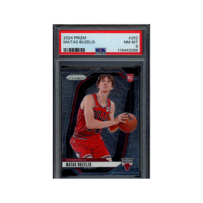 Matas Buzelis 2024 Panini Prizm Basketball Rookie PSA 8