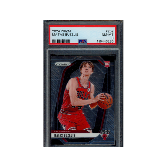 Matas Buzelis 2024 Panini Prizm Basketball Rookie PSA 8