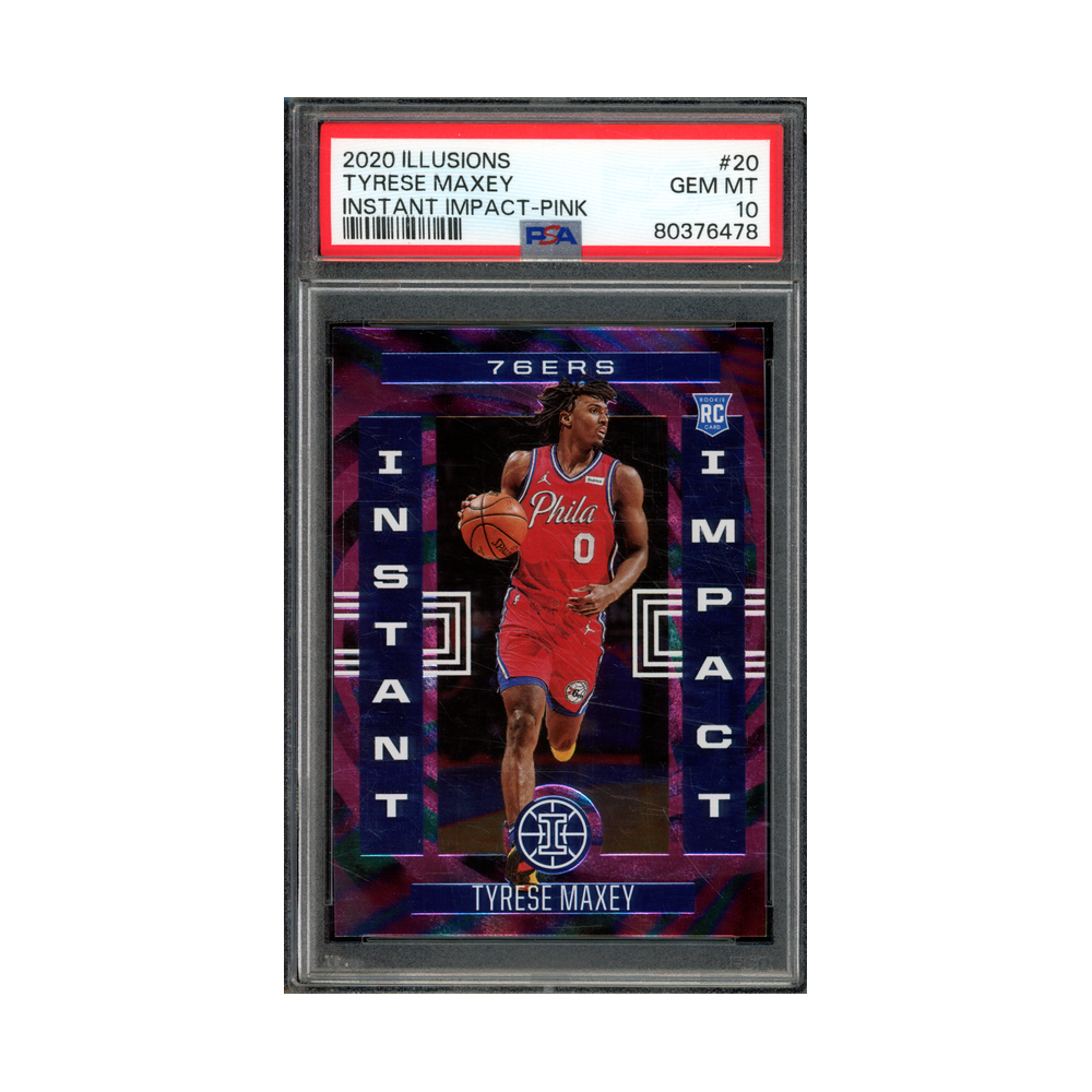 Tyrese Maxey 2020 Panini Illusions Basketball Instant Impact Rookie Pink /25 PSA 10