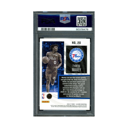 Tyrese Maxey 2020 Panini Illusions Basketball Instant Impact Rookie Pink /25 PSA 10