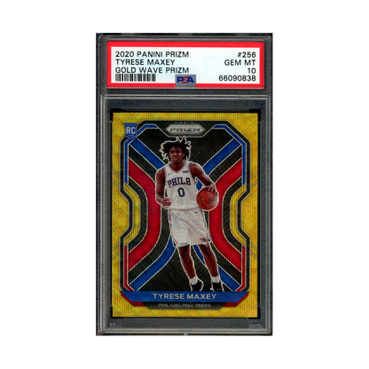 Tyrese Maxey 2020 Panini Prizm Basketball Gold Wave Prizm Rookie PSA 10