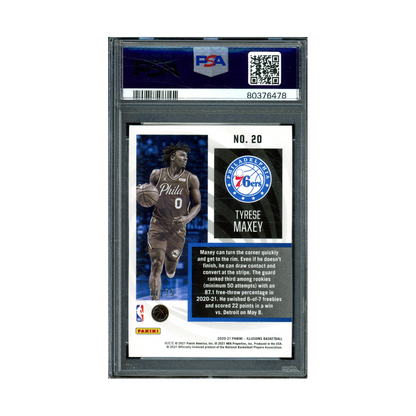 Tyrese Maxey 2020 Panini Illusions Basketball Instant Impact Pink Rookie /25 PSA 10