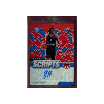Tyrese Maxey 2020-21 Panini Mosaic Basketball Rookie Scripts Auto Red Wave