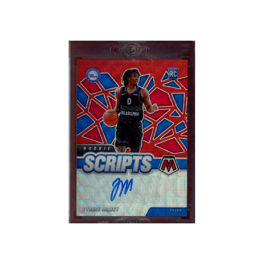 Tyrese Maxey 2020-21 Panini Mosaic Basketball Rookie Scripts Auto Red Wave