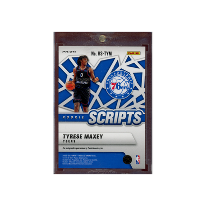 Tyrese Maxey 2020-21 Panini Mosaic Basketball Rookie Scripts Auto Red Wave