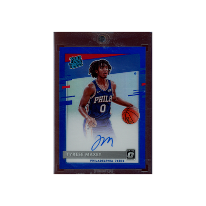 Tyrese Maxey 2020-21 Panini Donruss Optic Basketball Rated Rookie Auto Blue /49