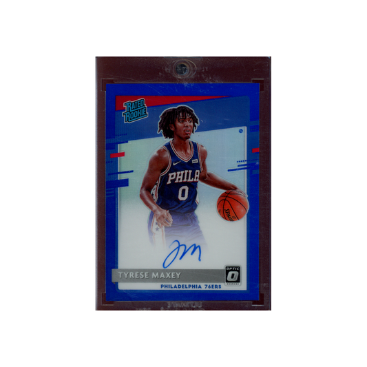 Tyrese Maxey 2020-21 Panini Donruss Optic Basketball Rated Rookie Auto Blue /49