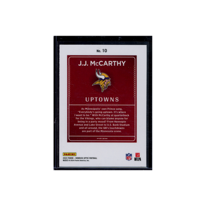 JJ McCarthy 2024 Panini Donruss Optic Football Rookie Uptowns