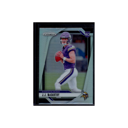 JJ McCarthy 2024 Panini Prizm Football Silver Prizm Rookie
