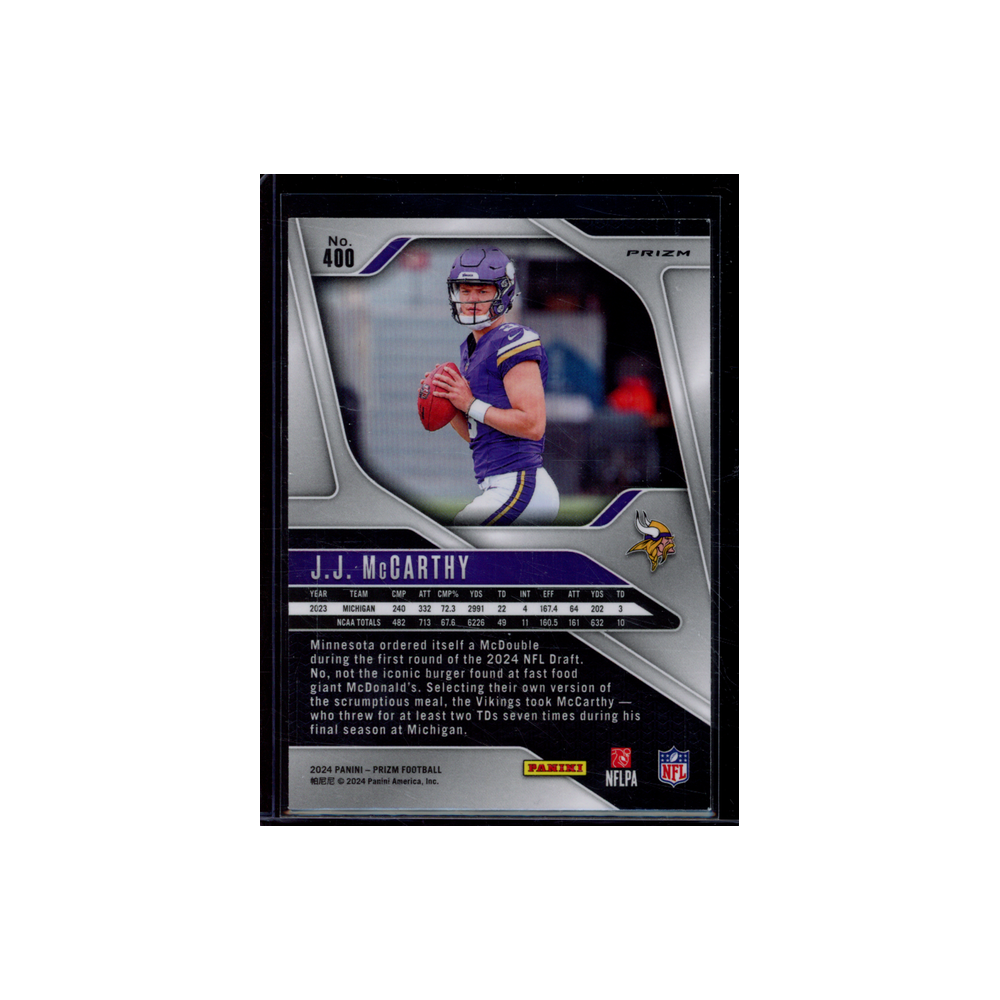 JJ McCarthy 2024 Panini Prizm Football Disco Prizm Rookie
