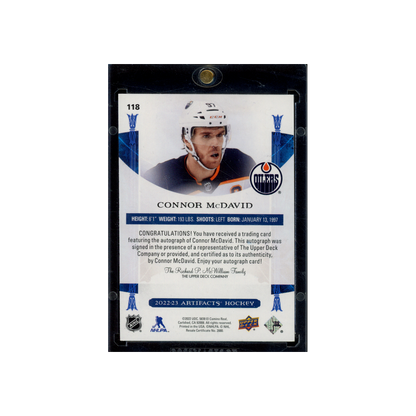 Connor McDavid 2022-23 Upper Deck Artifacts Hockey Auto /5